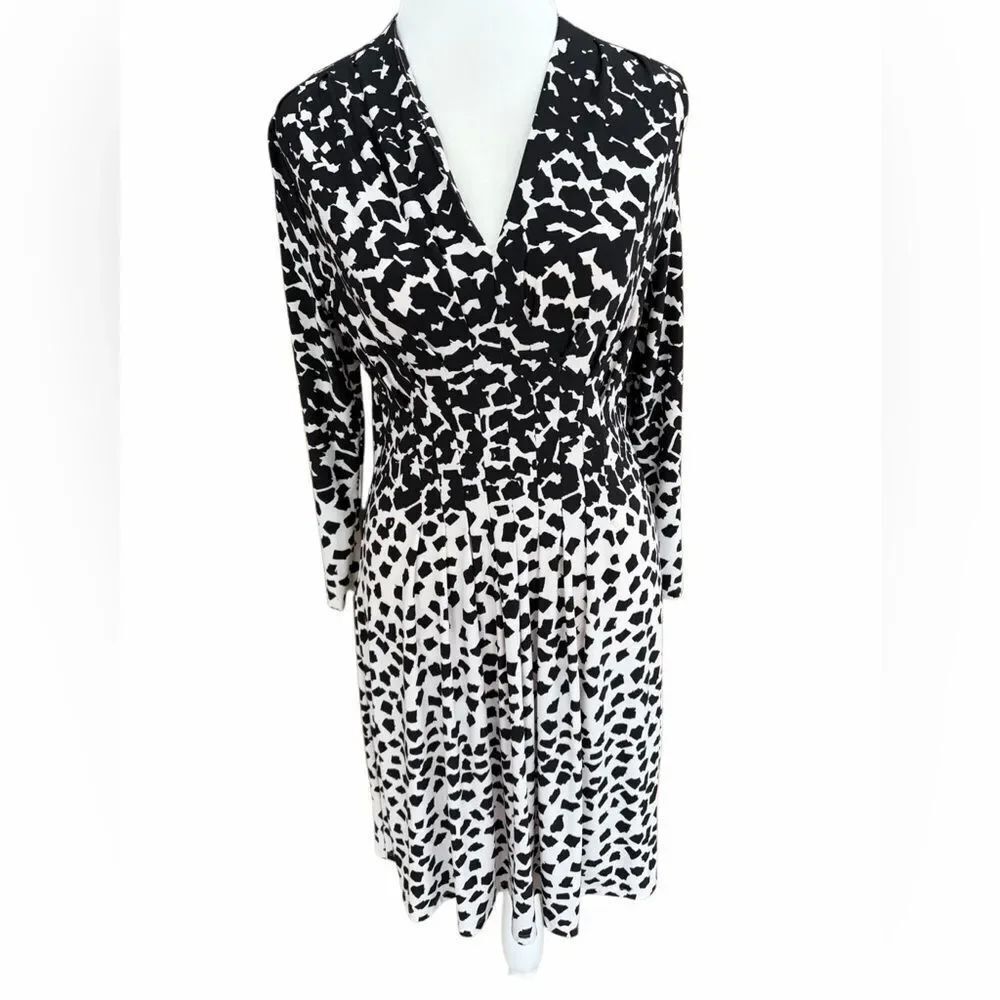 Catherine Malandrino Monochrome Abstract black & white Dress size small.
